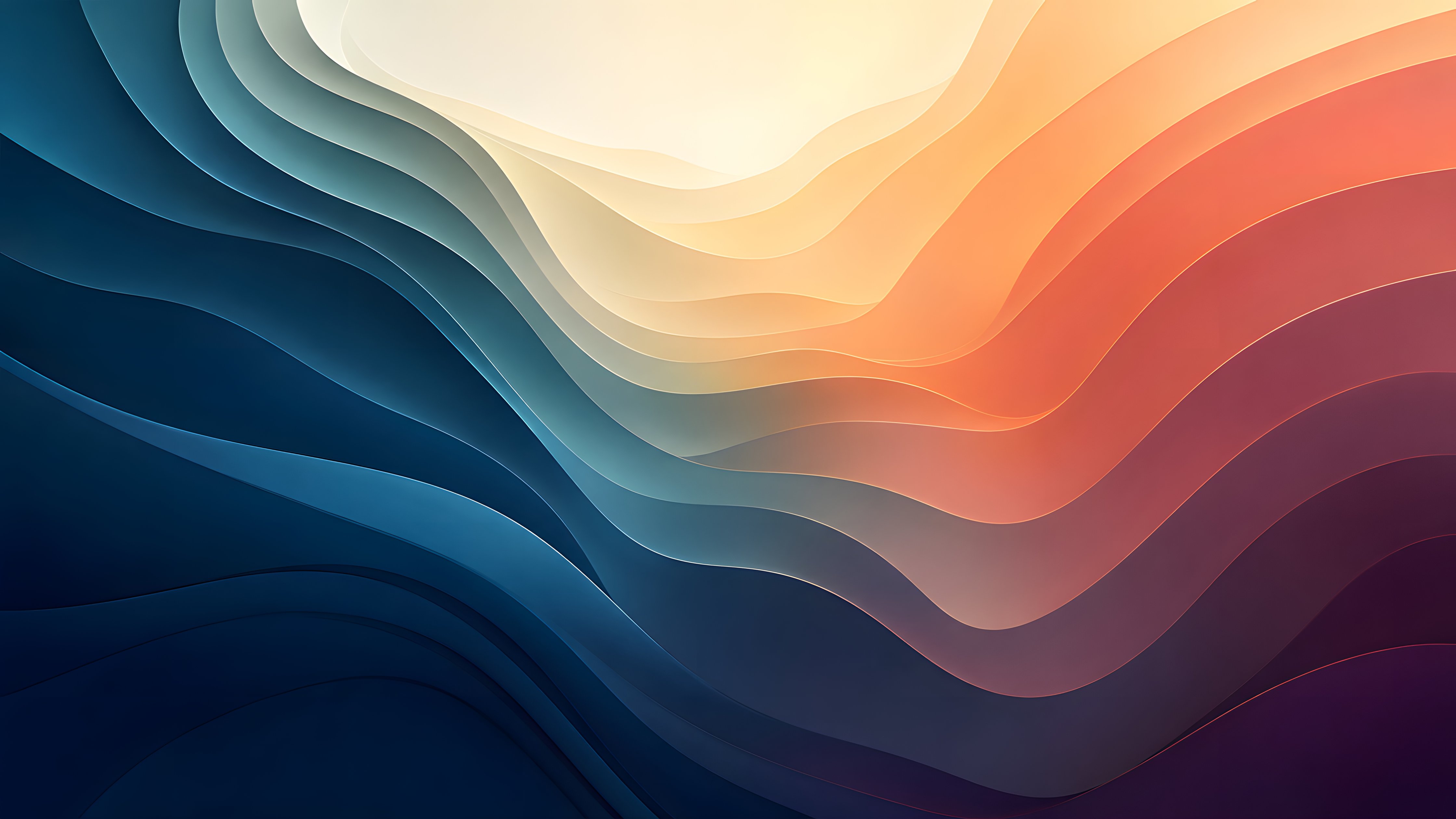 Layered Color Waves and Gradient - Wallpapers for Apple iMac 24″ in 4480x2520 resolution