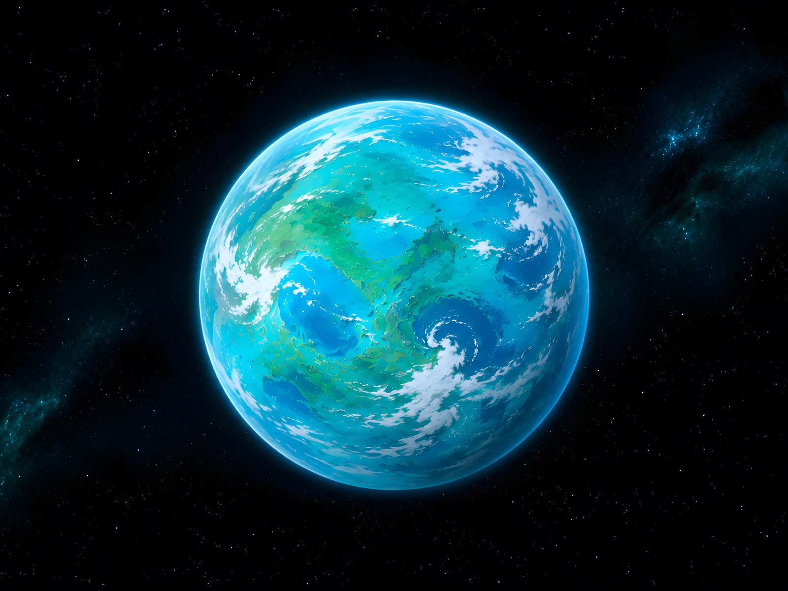 Green Extraterrestrial Planet View - UXGA wallpapers in 1600x1200 resolution
