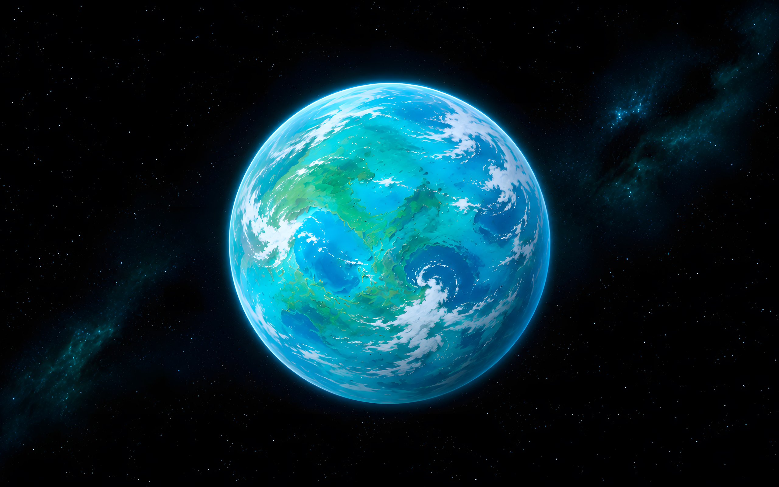 Green Extraterrestrial Planet View - WQXGA and for Apple MacBook Air 13 wallpapers in 2560x1600 resolution