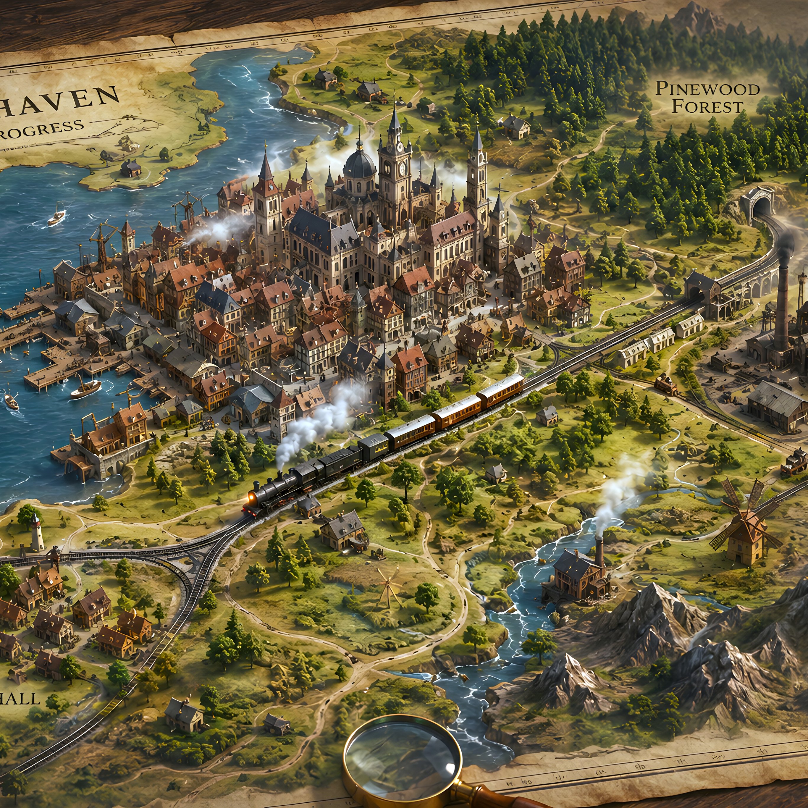 3D map of a fictional city - Wallpapers for iPad Pro 12.9″ in 2732x2732 resolution