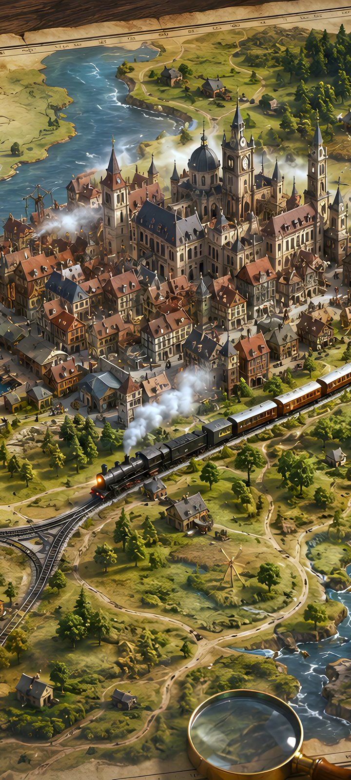 3D map of a fictional city - Wallpapers for Xiaomi Redmi 10C/C40/C51, Samsung Galaxy A12/A02s/A03/M12 in 720x1600 resolution