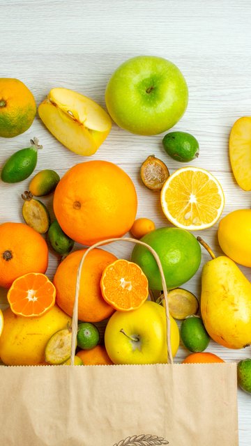 Fruits in a paper bag - Wallpapers for Nokia, Samsung in 360x640 resolution