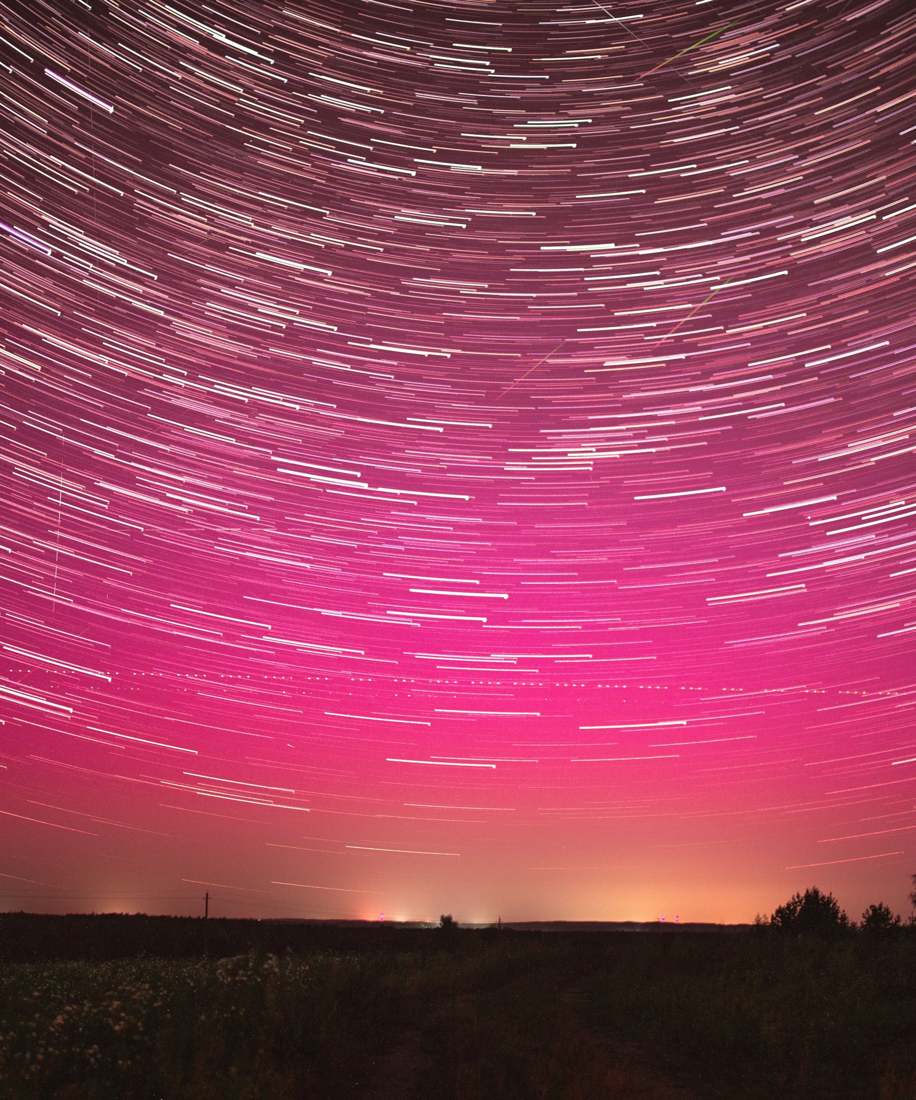 Light trails in the stormy night sky - Wallpapers for Samsung Galaxy Z Fold4/Z Fold5/Z Fold6 in 1812x2176 resolution