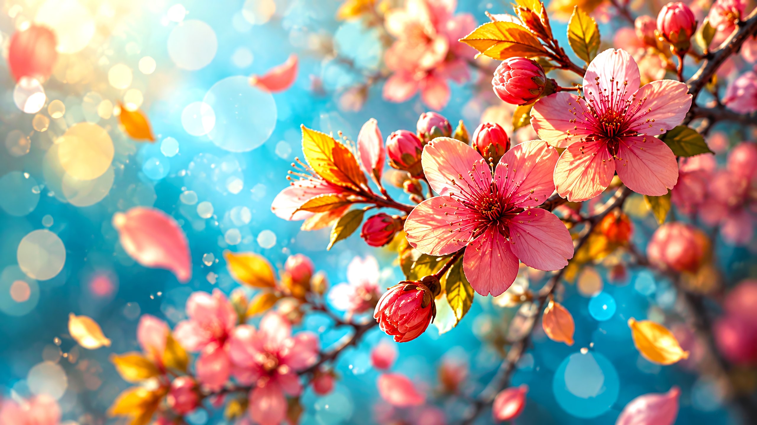 Apple Tree Blossom in Spring Garden - 2K Quad HD wallpapers in 2560x1440 resolution