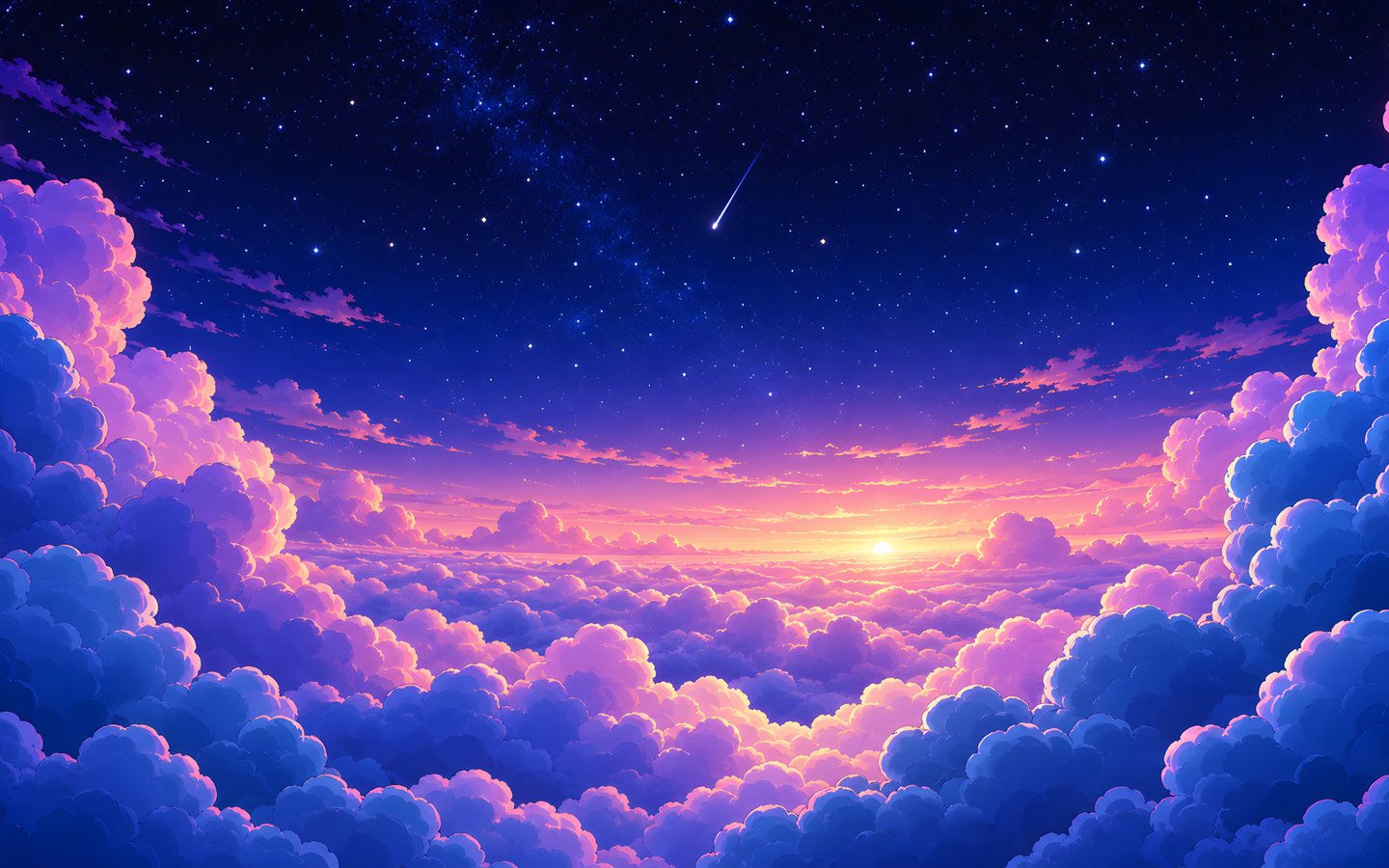 Colorful Sunset Over Cloud Horizon - WSXGA wallpapers in 1440x900 resolution