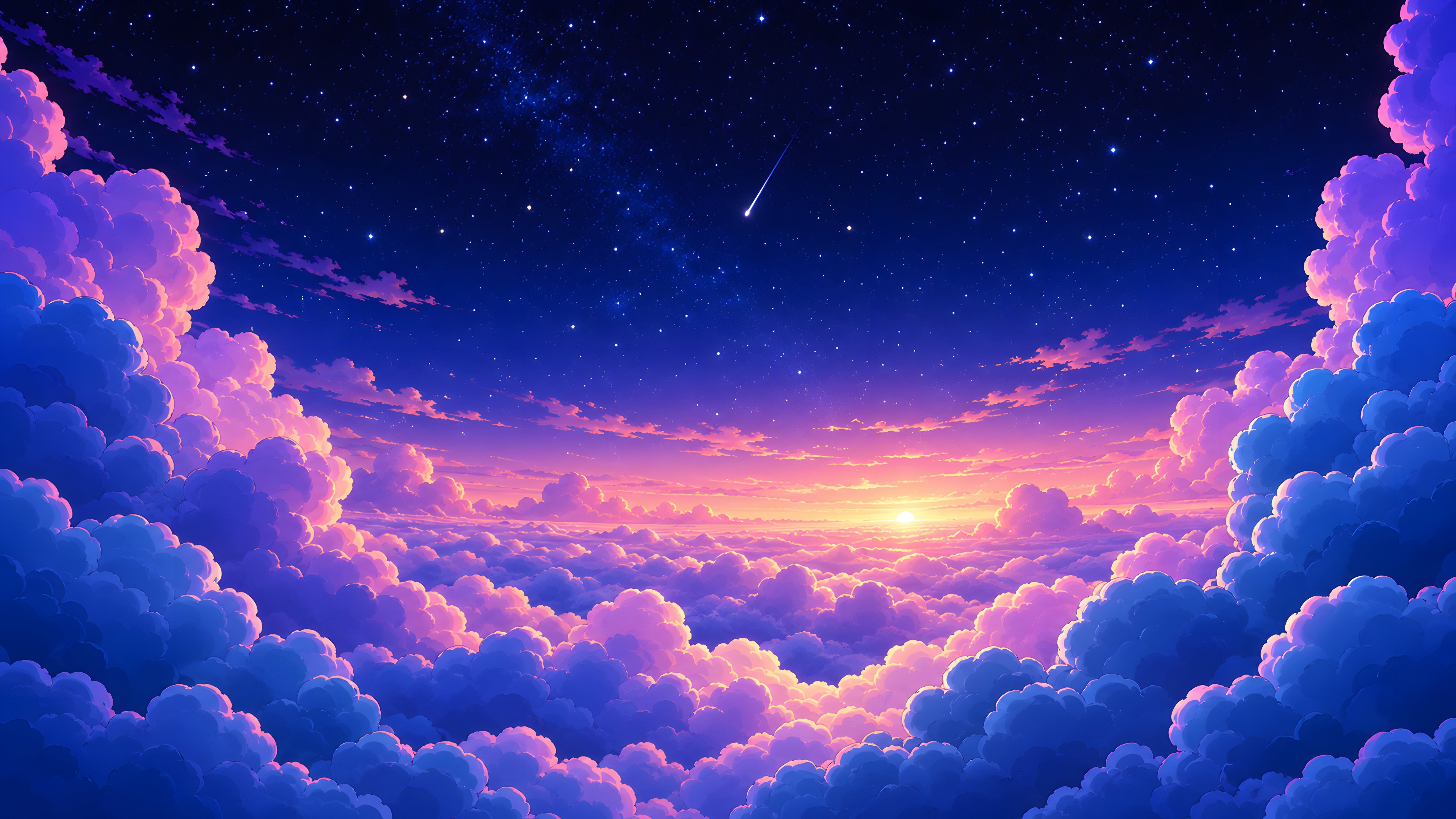 Colorful Sunset Over Cloud Horizon - 4K PC Wallpapers in 3840x2160 resolution