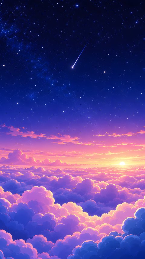 Colorful Sunset Over Cloud Horizon - Wallpapers for LG/ASUS in 480x854 resolution
