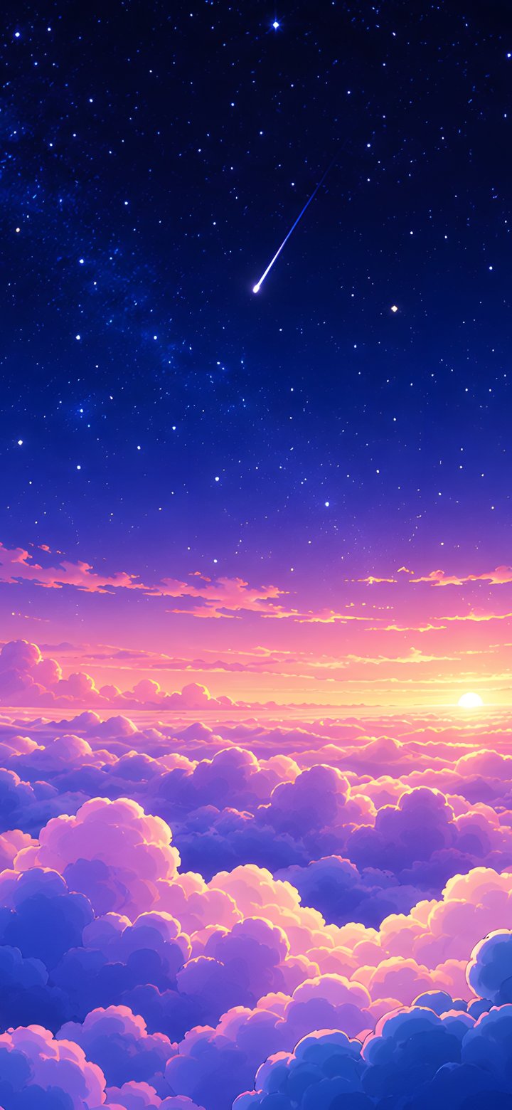 Colorful Sunset Over Cloud Horizon - Wallpapers for Samsung Galaxy A11/A20e/A20/M11, Xiaomi Redmi 9A/9C, POCO C40 in 720x1560 resolution