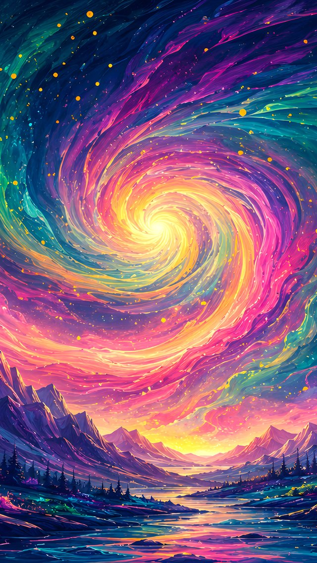 Aurora Over Mountains and River - Wallpapers for iPhone 5/5S/5C/SE in 640x1136 resolution