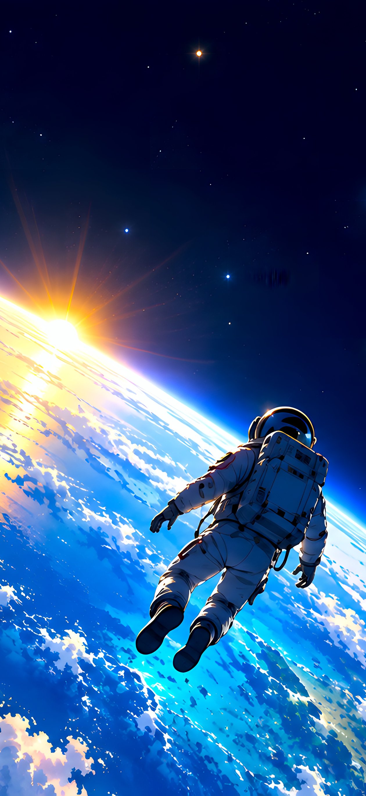 Astronaut Above Earth in Orbit - Wallpapers for iPhone Air in 1260x2736 resolution
