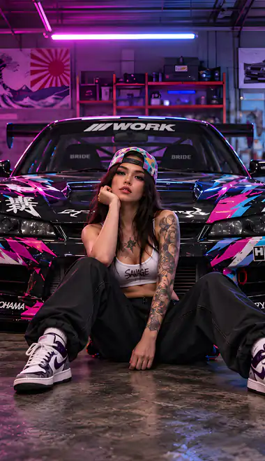Обои мощь для Samsung, Honor, Sony (1080x1920): Nissan Silvia, альтушка, обвес, неон