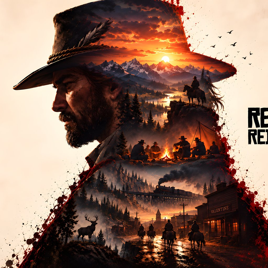Arthur Morgan and the plot of Red Dead Redemption 2 - Wallpapers for Apple iPad 1 in 1024x1024 resolution