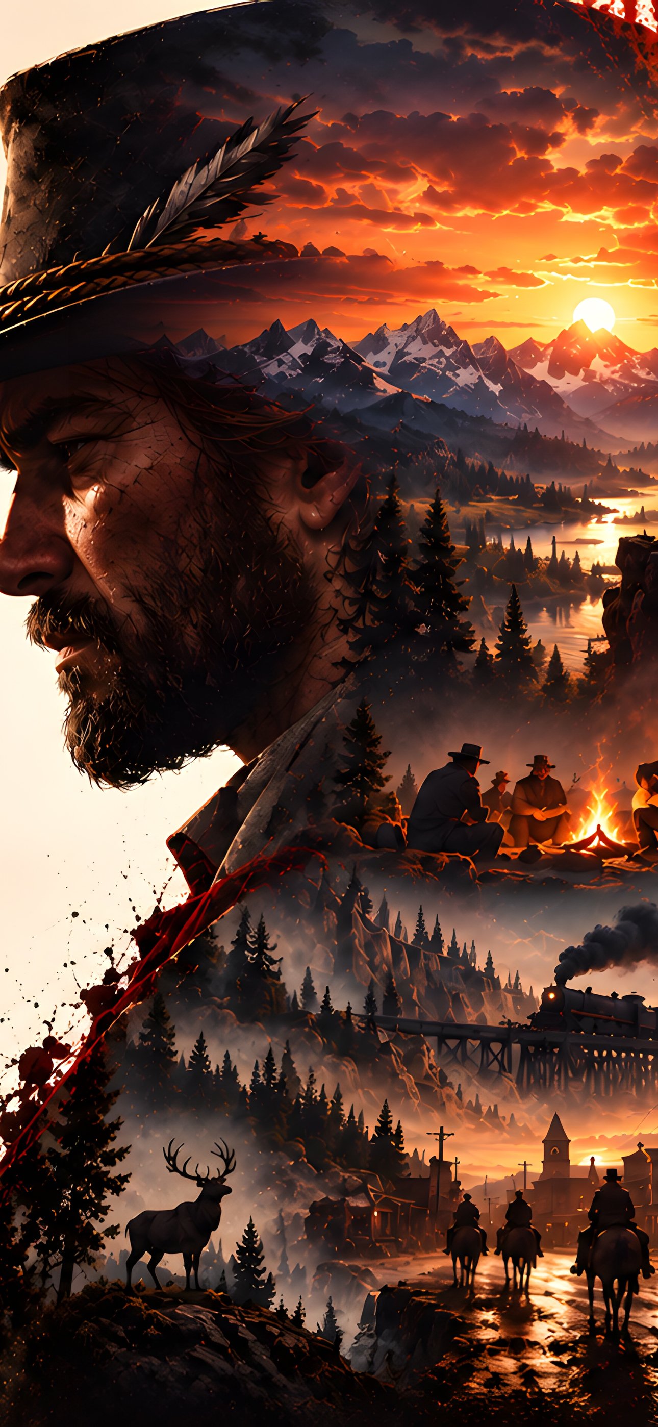 Arthur Morgan and the plot of Red Dead Redemption 2 - Wallpapers for iPhone 15 Pro Max/14 Pro Max in 1290x2796 resolution