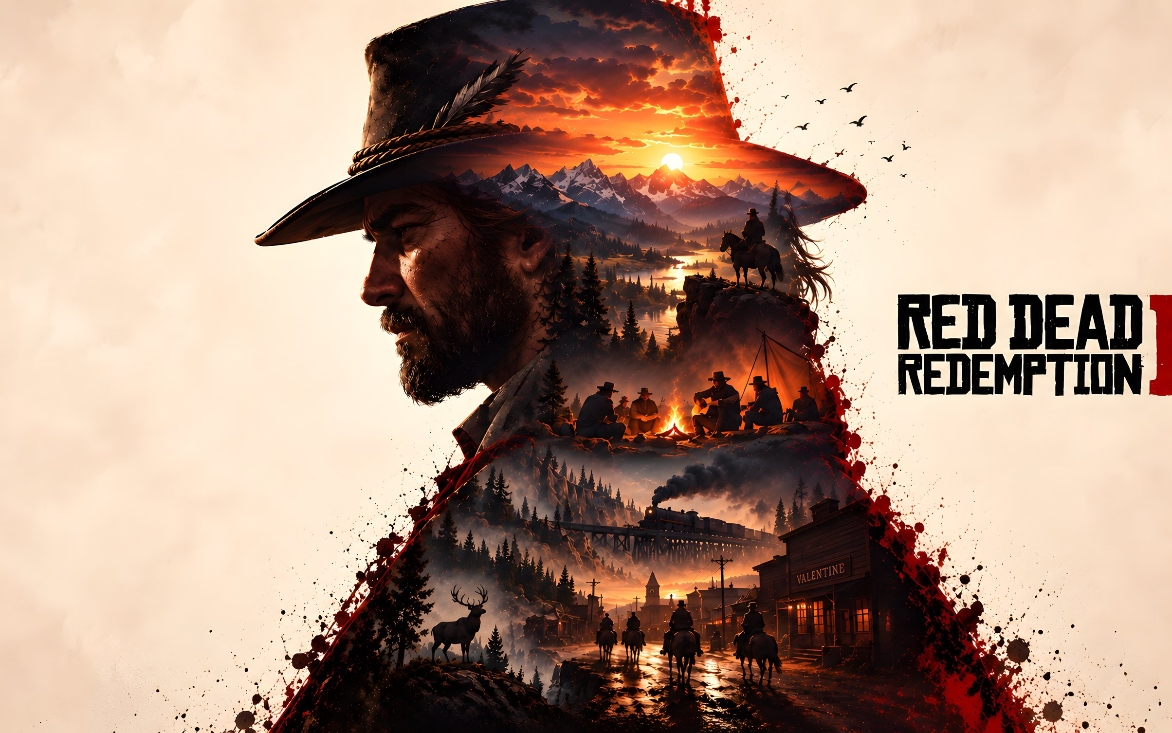 Артур Морган и сюжет Red Dead Redemption 2 - Обои для MacBook Neo в разрешении 2408x1506