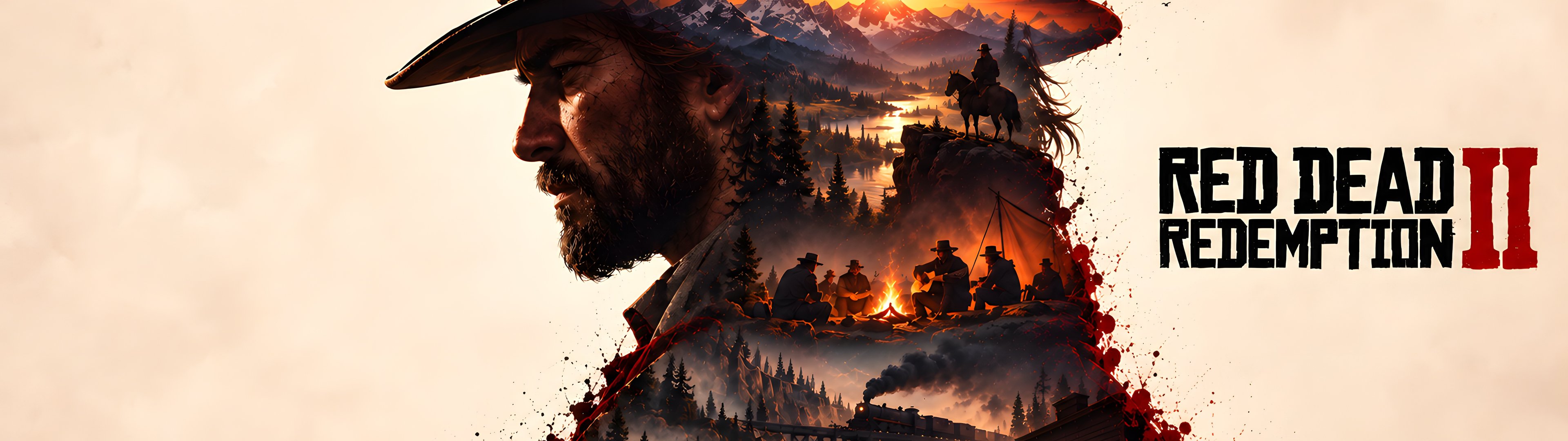 Arthur Morgan and the plot of Red Dead Redemption 2 - UltraWide 32:9 wallpapers in 3840x1080 resolution