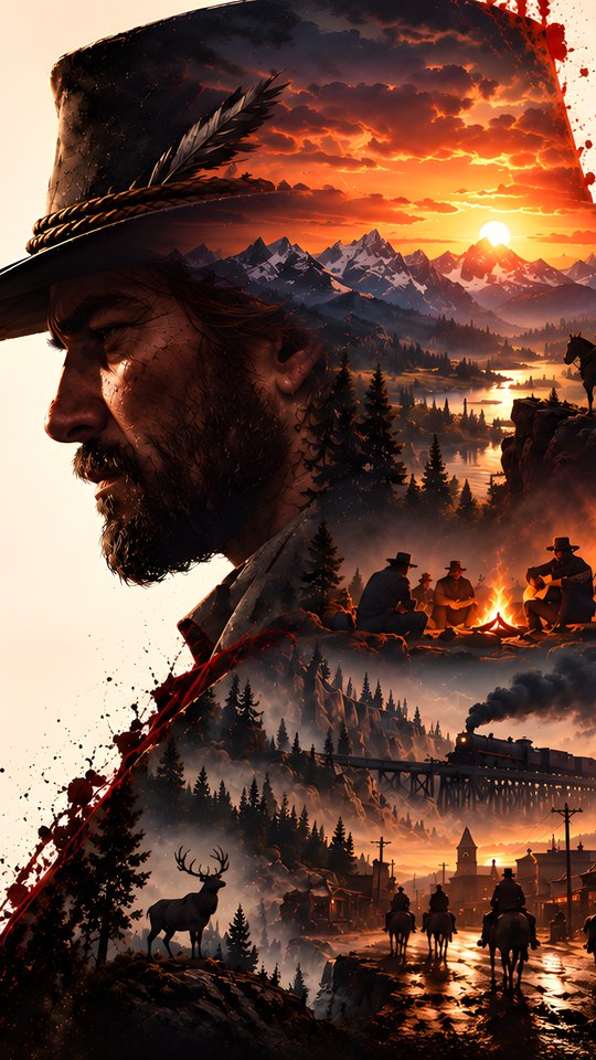 Артур Морган и сюжет Red Dead Redemption 2 - Обои для Samsung, HTC, Sony в разрешении 540x960