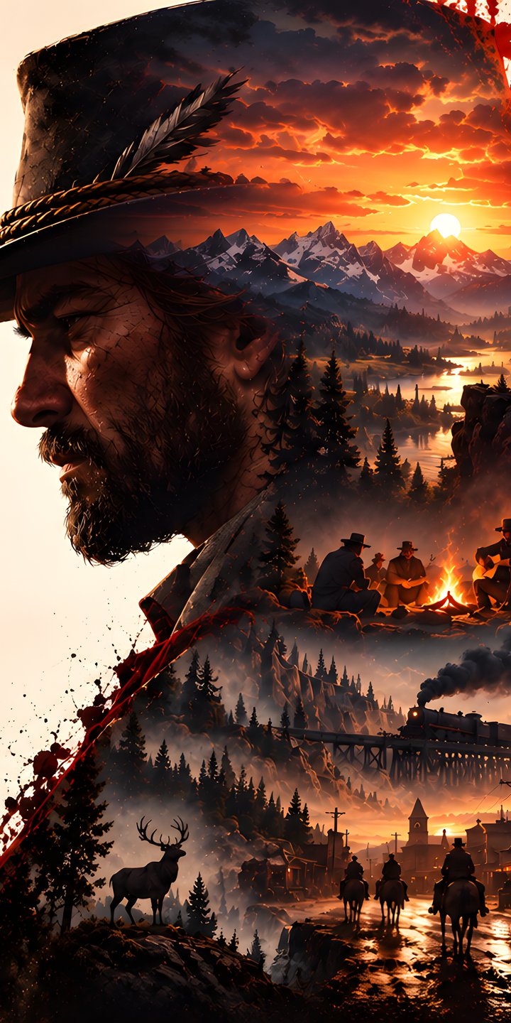 Артур Морган и сюжет Red Dead Redemption 2 - Обои для Samsung Galaxy A03s, Xiaomi Redmi 7A, POCO C3 в разрешении 720x1440