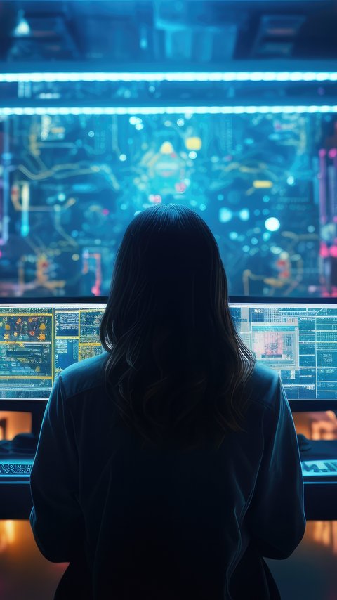 Hacker working with multiple screens - Wallpapers for LG/ASUS in 480x854 resolution