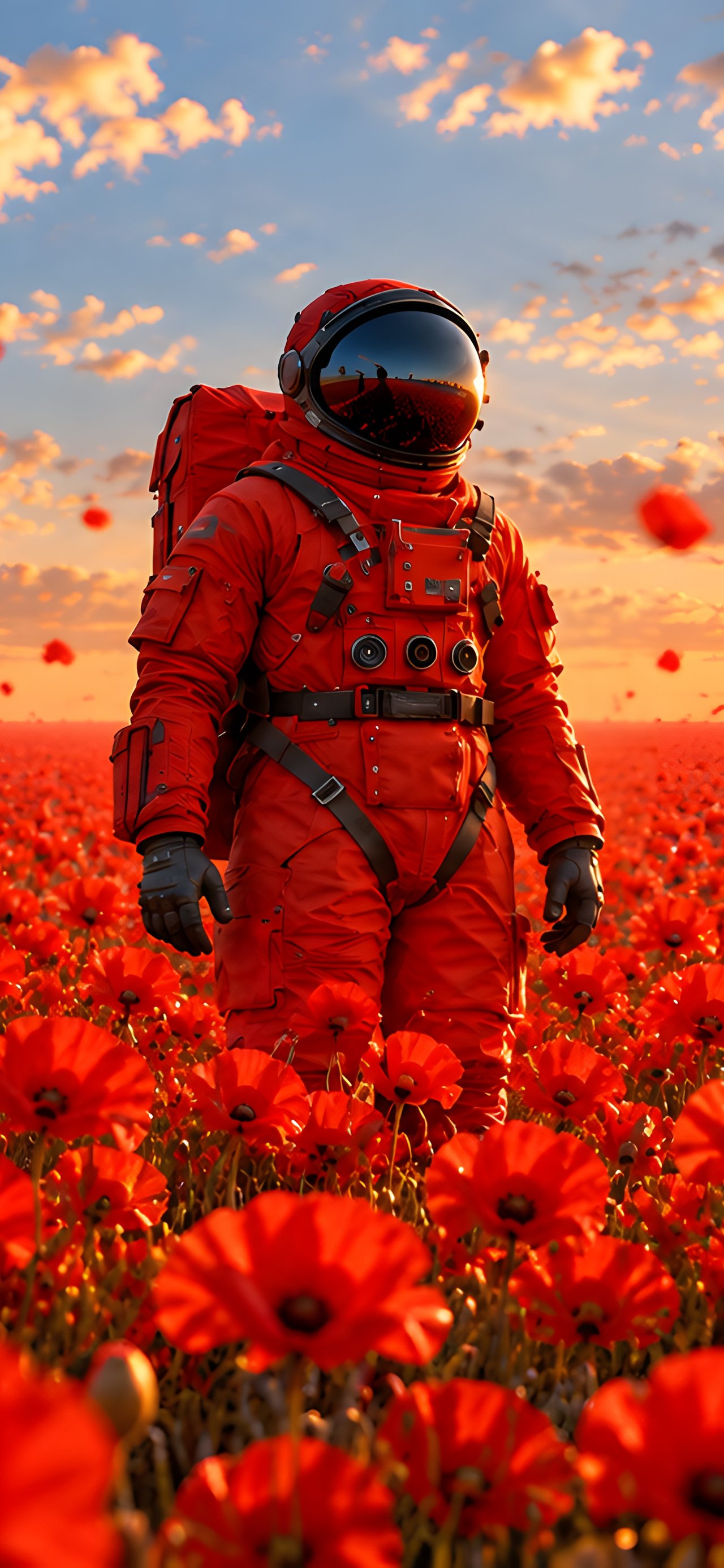 Astronaut Beneath a Colorful Sunset - Wallpapers for Xiaomi 15T in 1280x2772 resolution