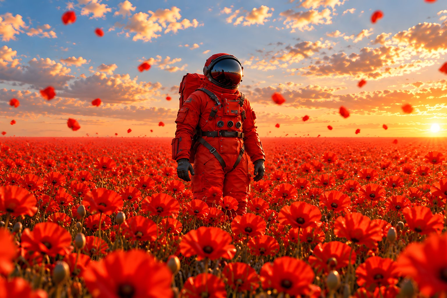 Astronaut Beneath a Colorful Sunset - Microsoft Surface 12.4″ wallpapers in 1536x1024 resolution