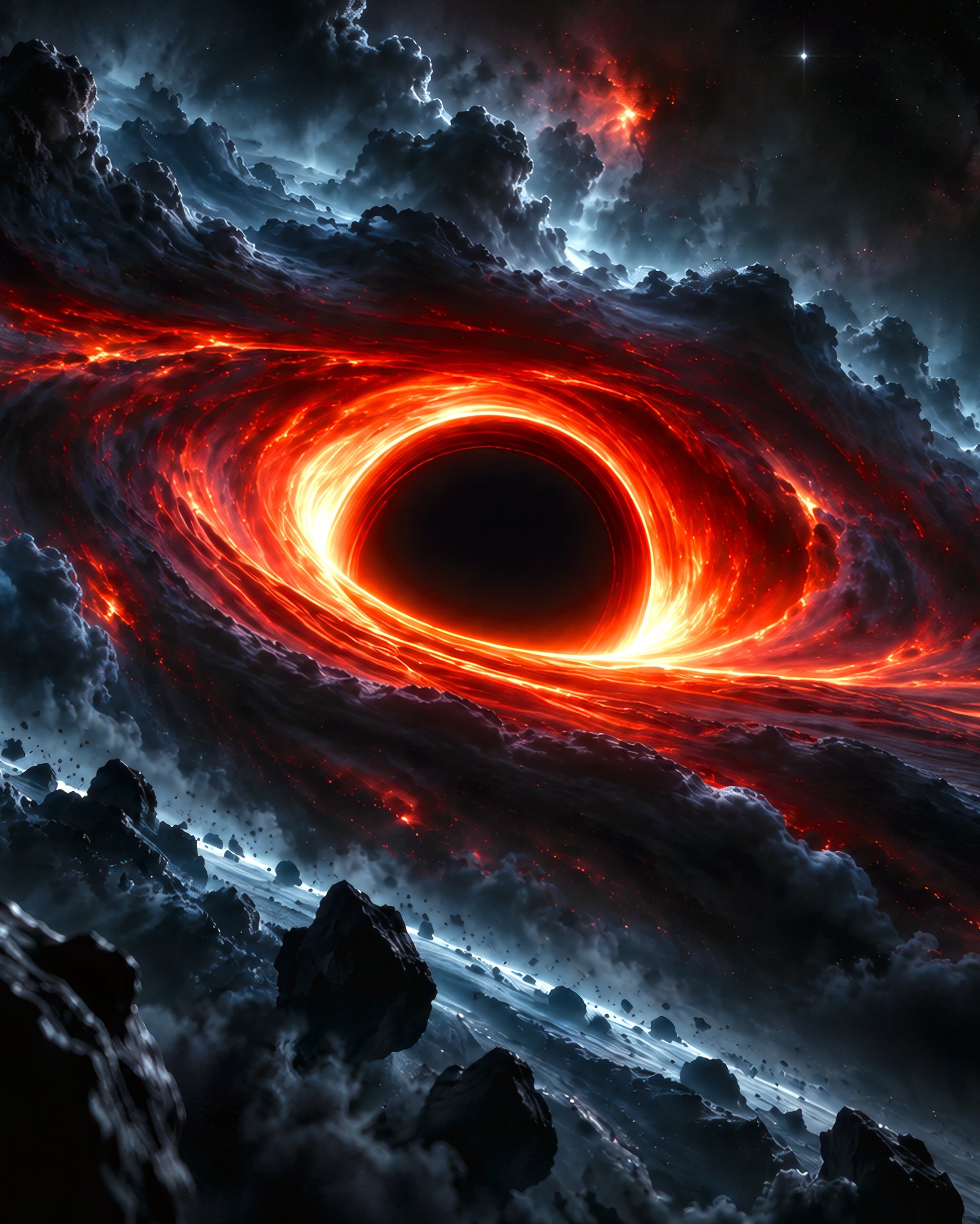 Powerful black hole swallows the nebula - Wallpapers for Samsung Galaxy Z Fold 2/3 in 1768x2208 resolution