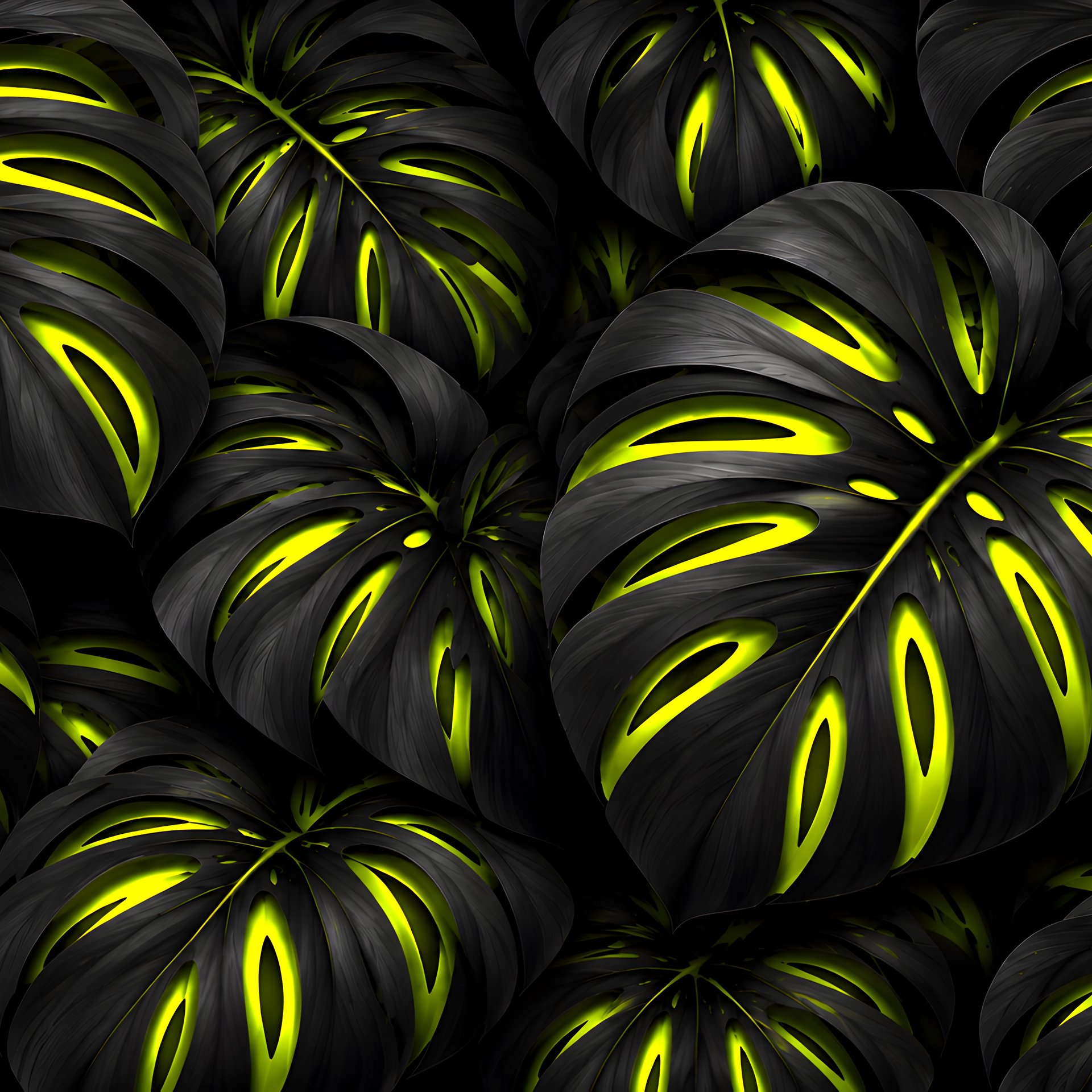 Exotic Monstera Leaves in Jungle - Wallpapers for Samsung Galaxy Tab in 1920x1920 resolution
