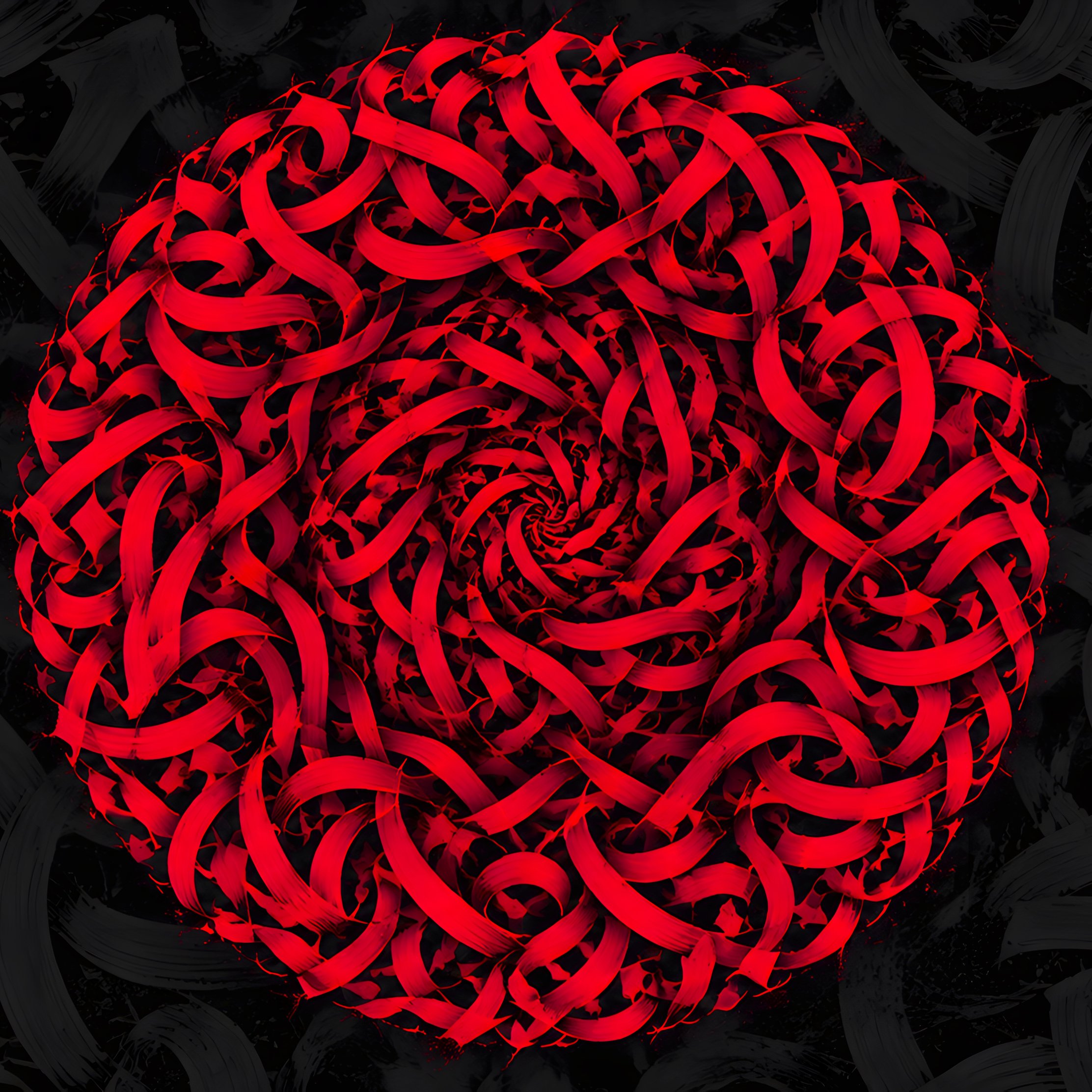 Red Calligraffiti Circle Pattern - Wallpapers for iPad Pro 10.5″ in 2224x2224 resolution