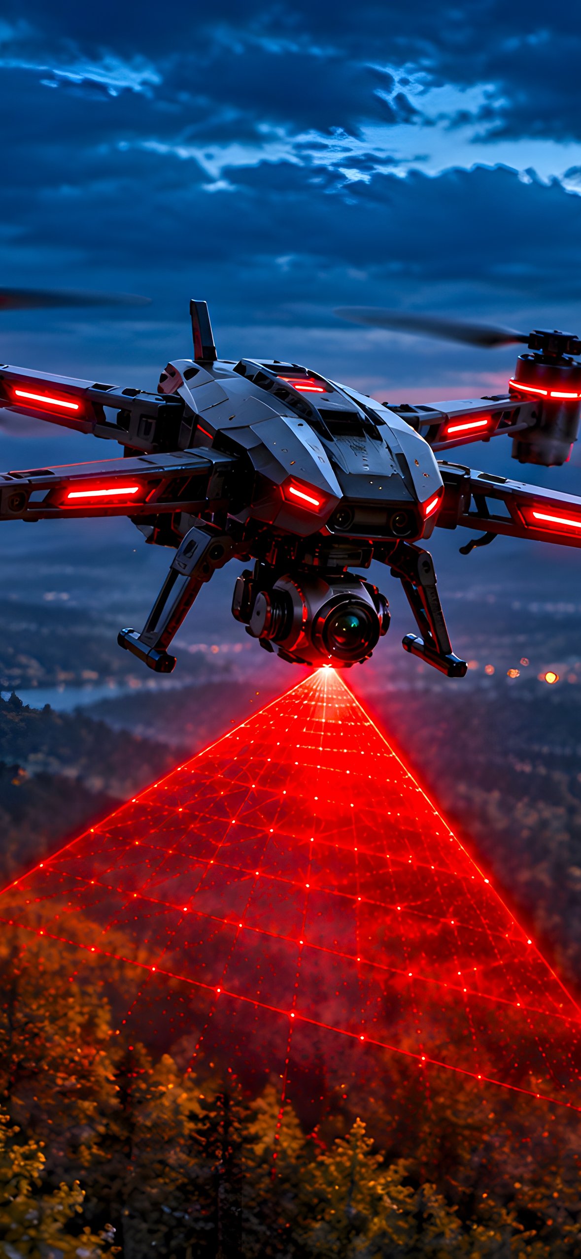 Search quadcopter over the forest - Wallpapers for iPhone 14 Pro/15 Pro in 1179x2556 resolution