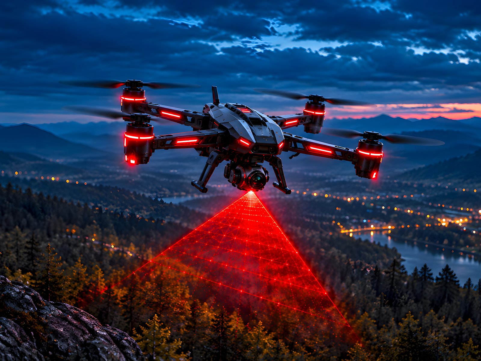 Search quadcopter over the forest - UXGA wallpapers in 1600x1200 resolution