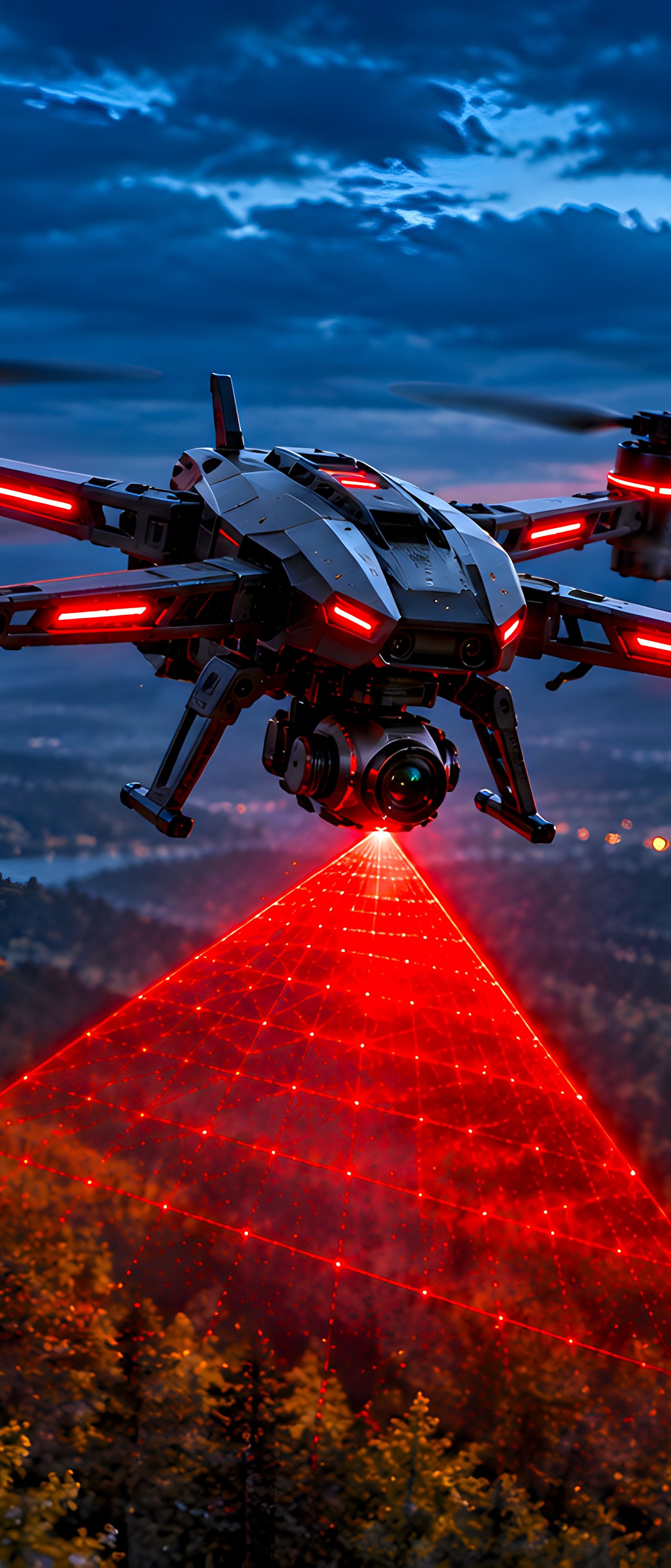 Search quadcopter over the forest - Wallpapers for Sony Xperia 1/Xperia 1 III/Xperia PRO-I in 1644x3840 resolution