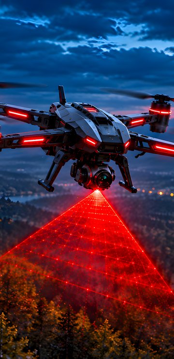 Search quadcopter over the forest - Wallpapers for Samsung in 360x740 resolution