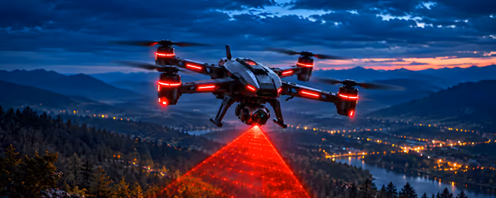 Technology wallpapers: quadcopter, laser, mountains, forest