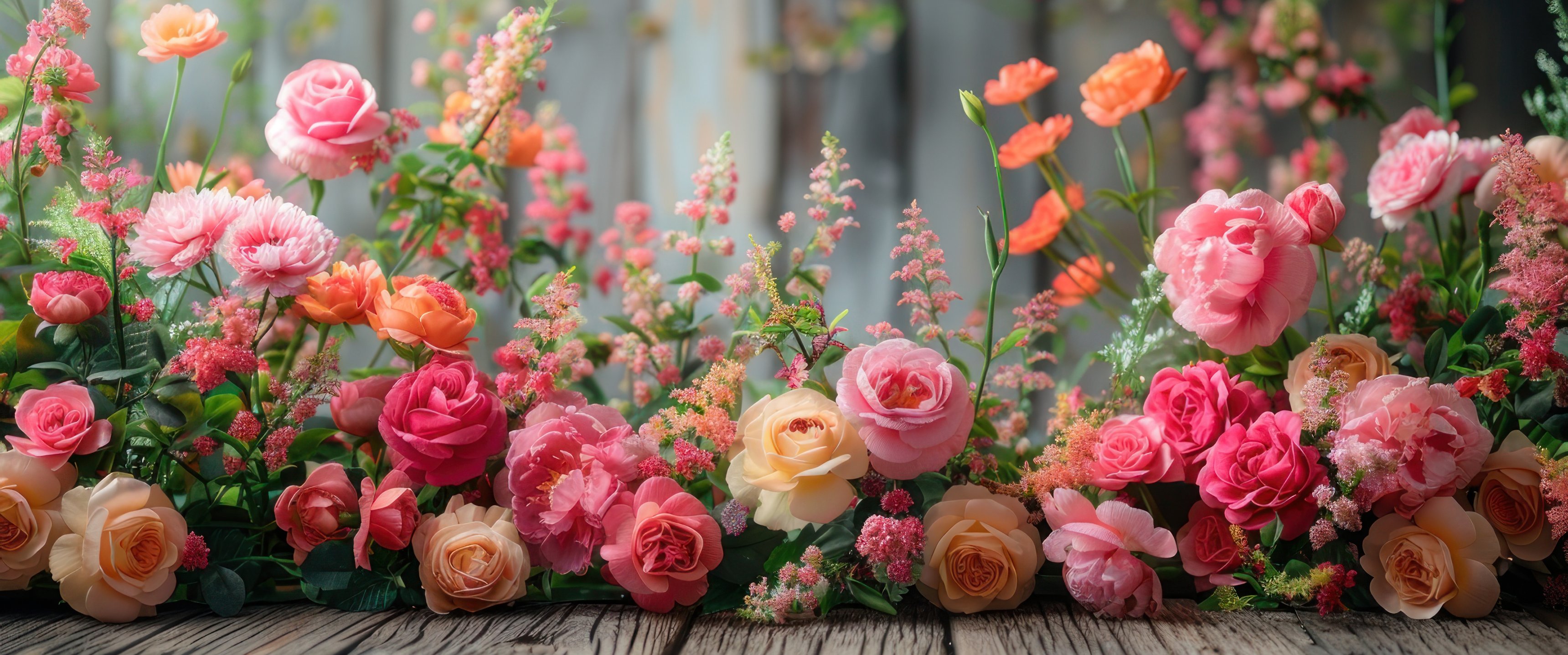 Delicate Pink Rose Arrangement - UltraWide 21:9 wallpapers in 3440x1440 resolution