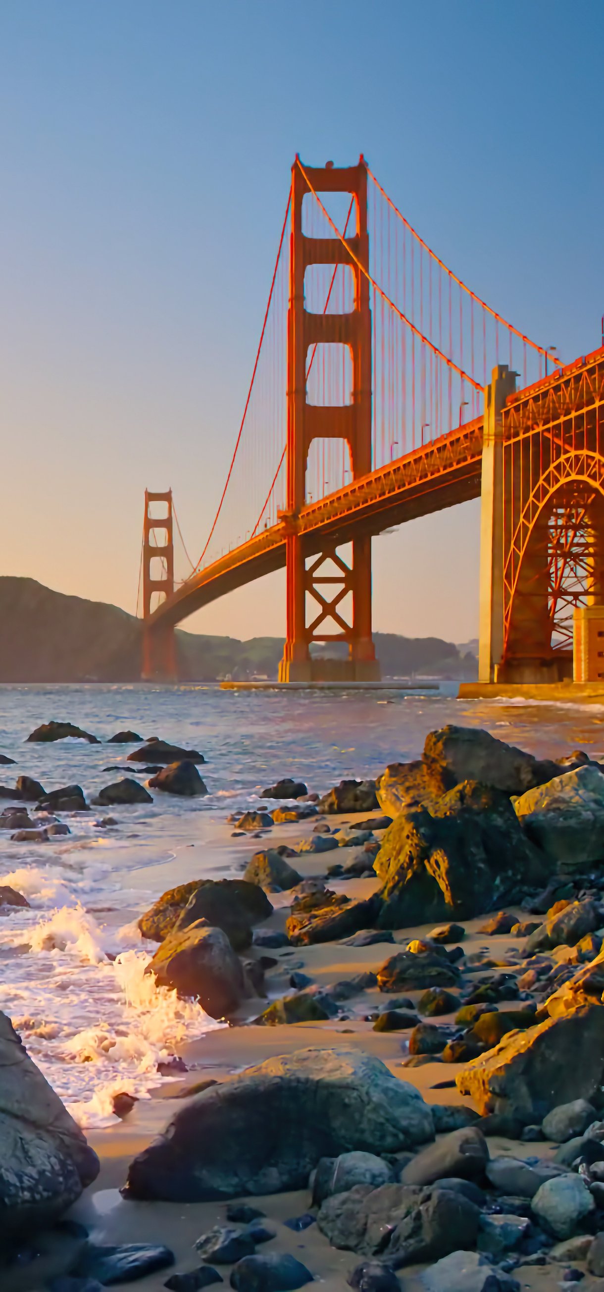 Golden Gate Bridge with calm ocean - Wallpapers for Xiaomi 17/17 Pro in 1220x2608 resolution