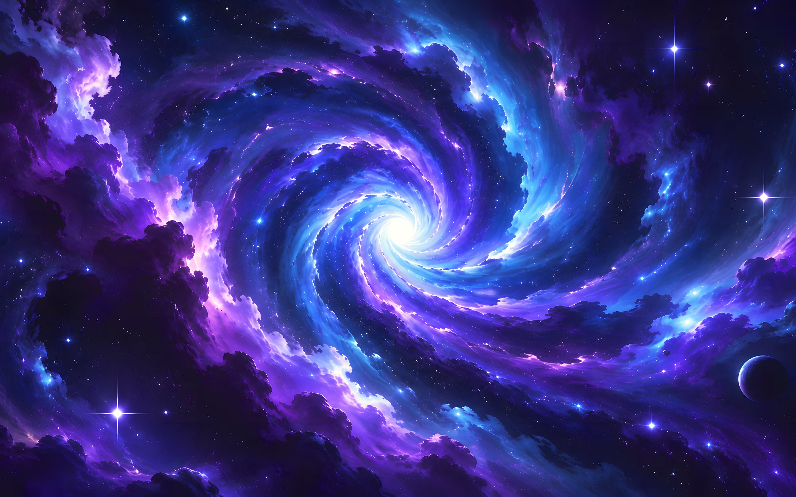 Blue-Violet Cosmic Spiral Waves - WQXGA and for Apple MacBook Air 13 wallpapers in 2560x1600 resolution