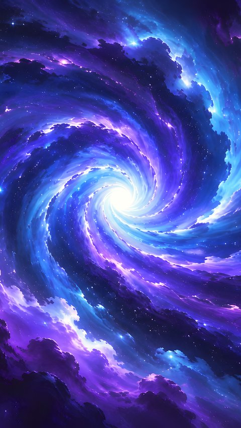 Blue-Violet Cosmic Spiral Waves - Wallpapers for LG/ASUS in 480x854 resolution