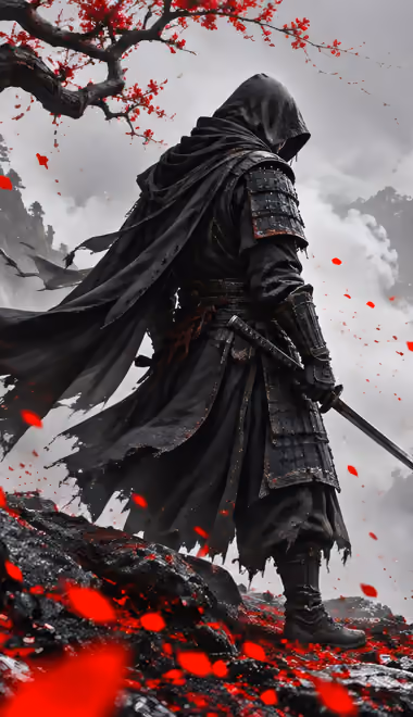 Samurai Wallpapers for iPhone 18 Pro Max/17 Pro Max/16 Pro Max (1320x2868): samurai, katana, mountains, fog