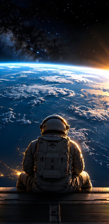 Astronaut Viewing Earth from Orbit - Wallpapers for Samsung in 360x740 resolution