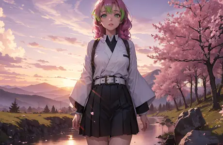 WSXGA+ wallpapers (1680x1050): anime Girl, pink hair, cherry blossoms, sakura