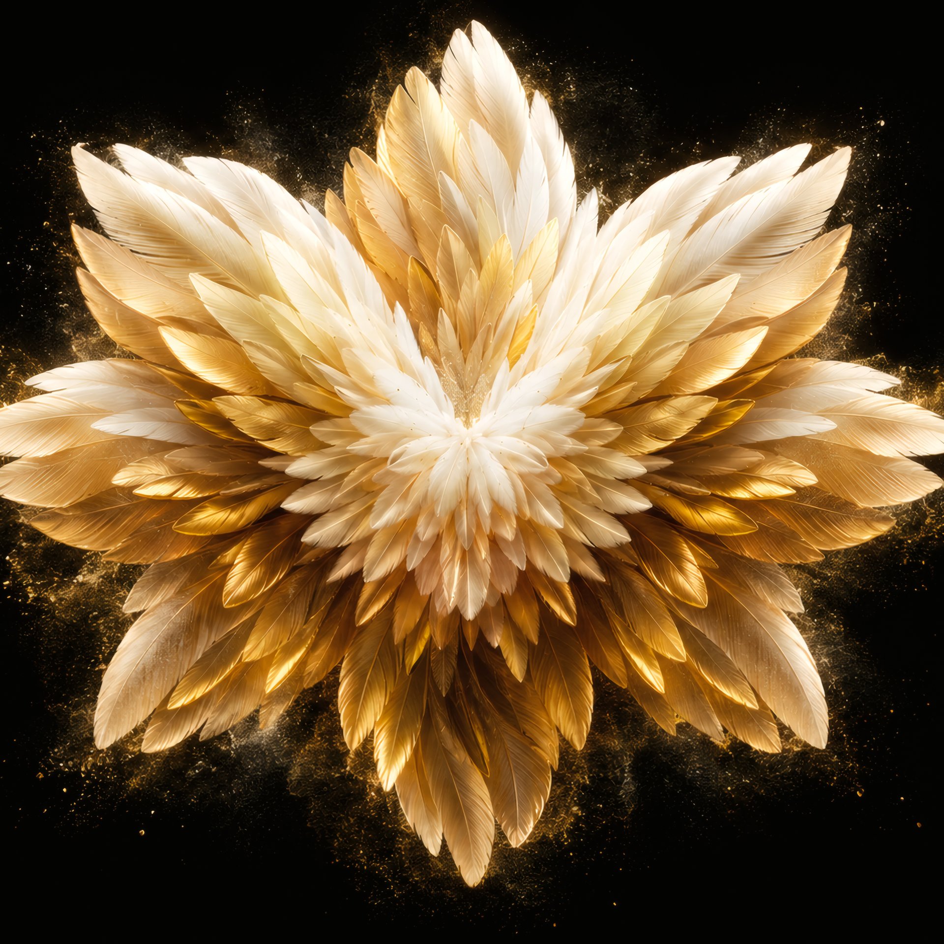 Symmetrical Golden Feather Ornament - Wallpapers for Samsung Galaxy Tab in 1920x1920 resolution