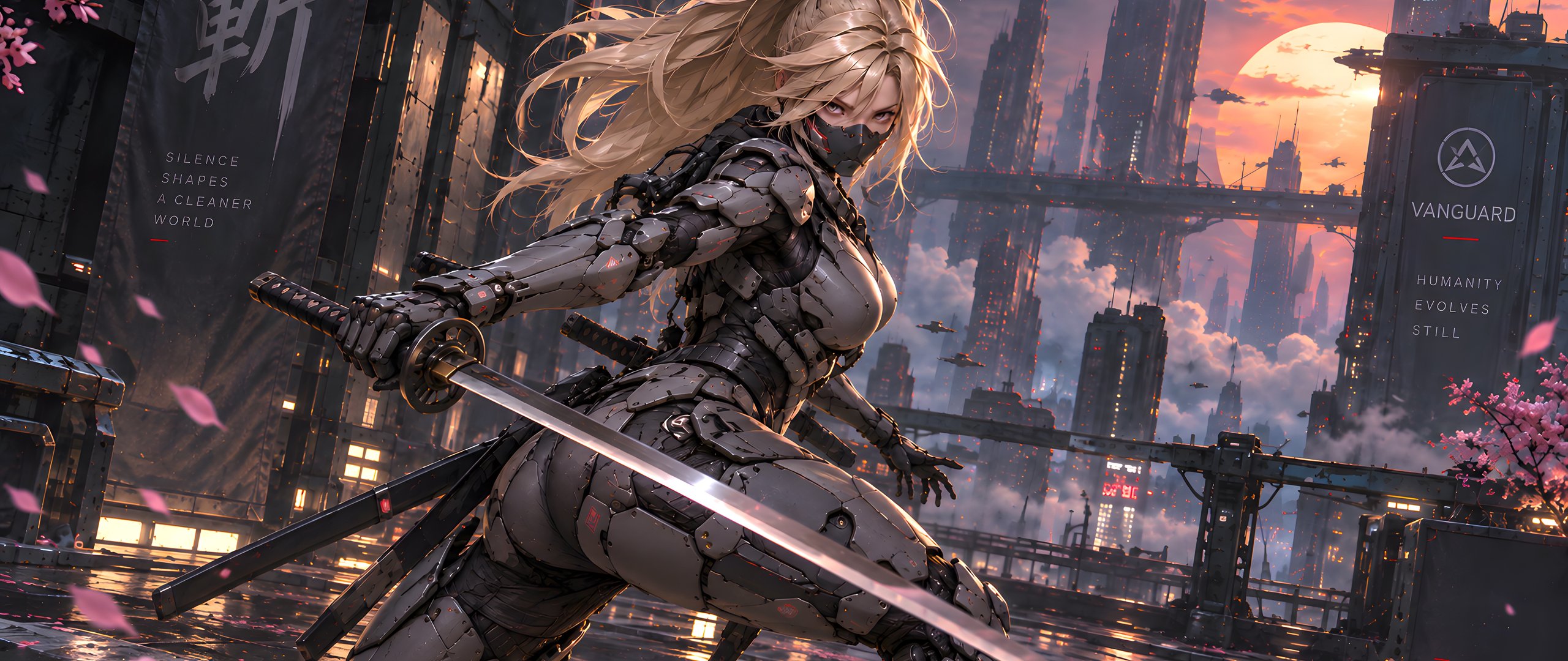 Warrior in armor with a katana - UltraWide 21:9 wallpapers in 2560x1080 resolution