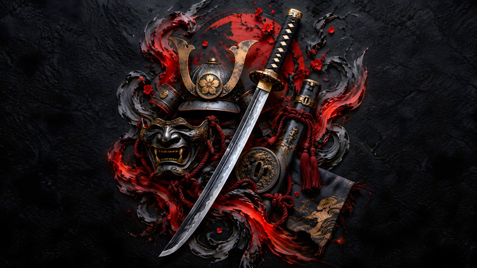 Armor and weapons of the Japanese samurai - Full HD wallpapers in 1920x1080 resolution