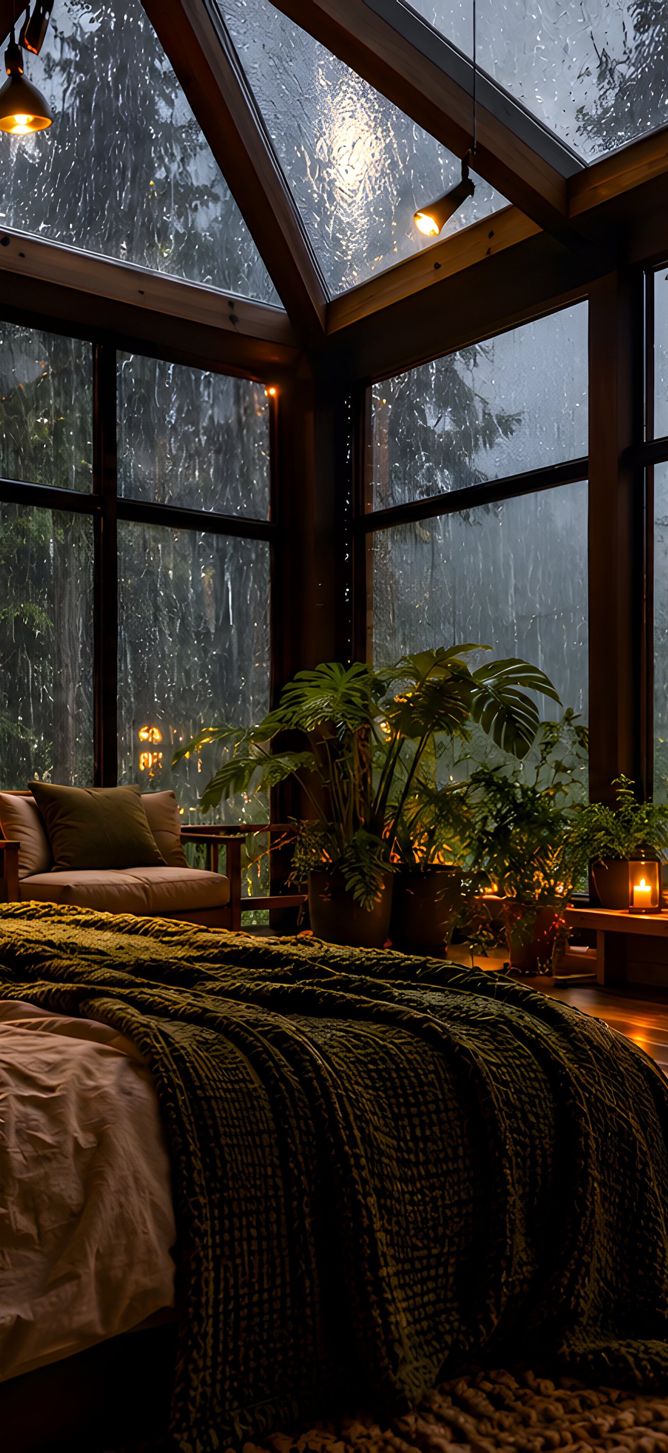 Cozy Cabin Bedroom with Fireplace - Wallpapers for iPhone 18 Pro Max/17 Pro Max/16 Pro Max in 1320x2868 resolution