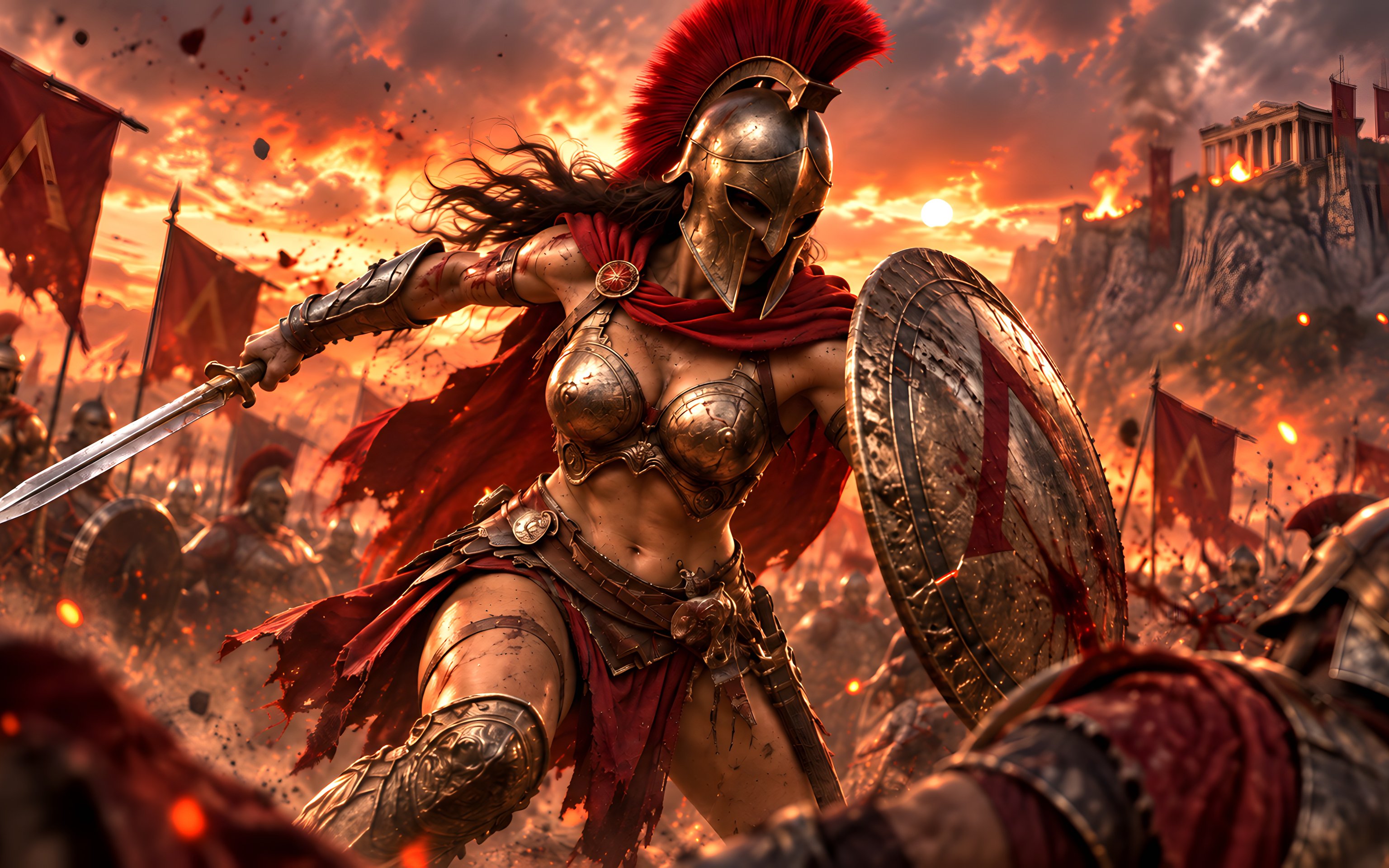 Spartan warrior in Ancient Greece - Wallpapers for Apple MacBook 16″ in 3072x1920 resolution