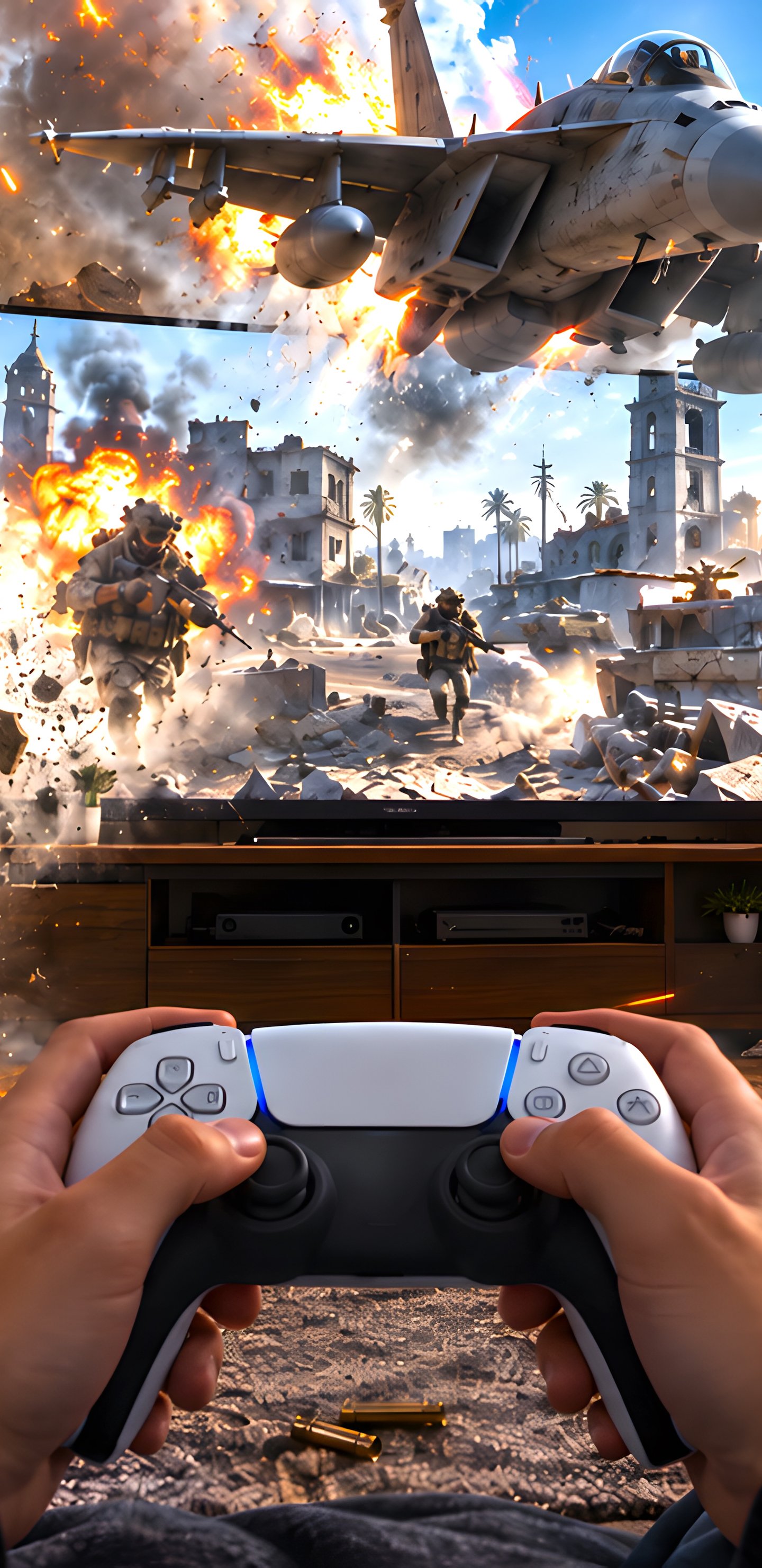 Battlefield breaks through the screen - Wallpapers for Samsung Galaxy S8/S8+/Note 8/S9/S9+/Note 9 in 1440x2960 resolution