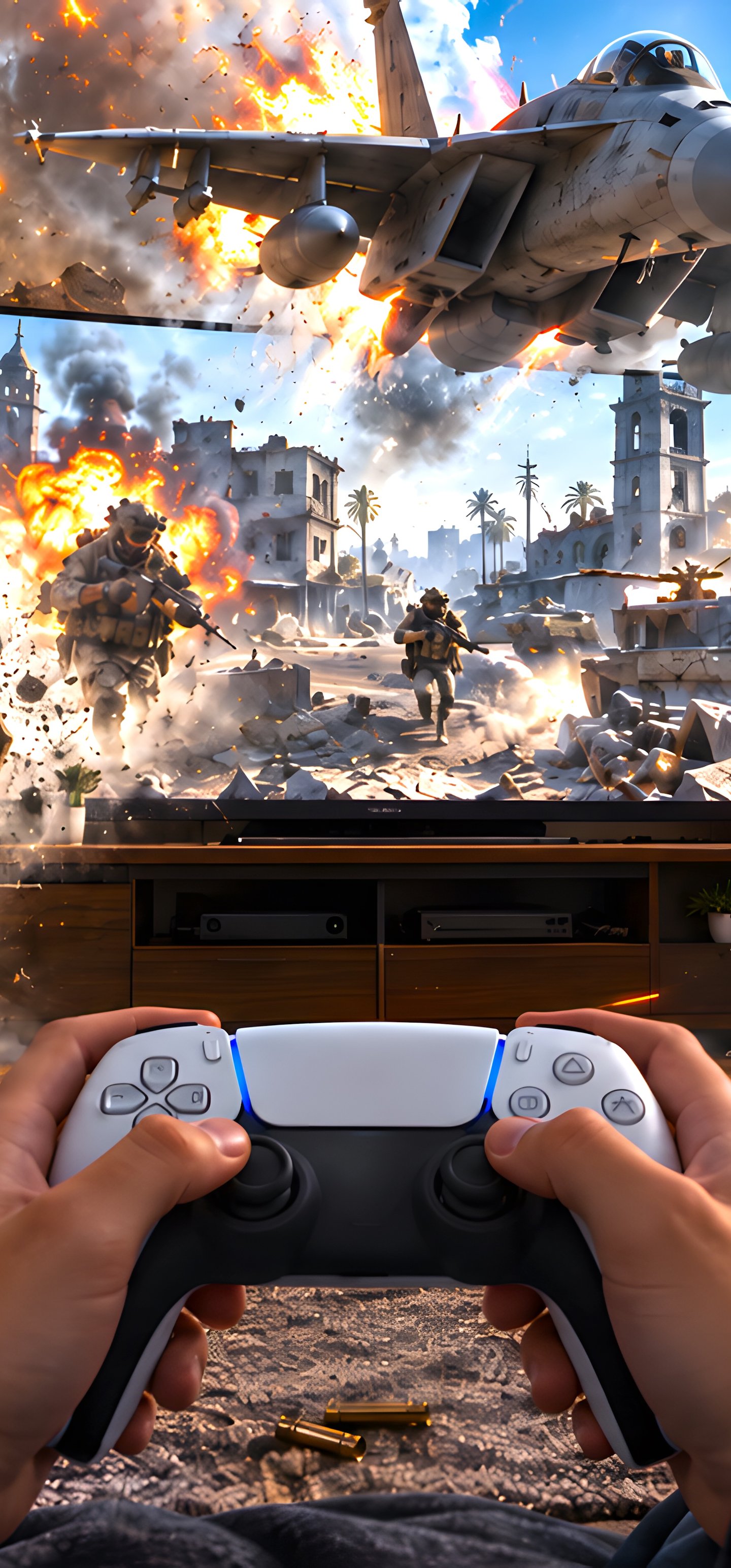 Battlefield прорывается сквозь экран - Обои для Samsung Galaxy S22 Ultra/S23 Ultra в разрешении 1440x3088