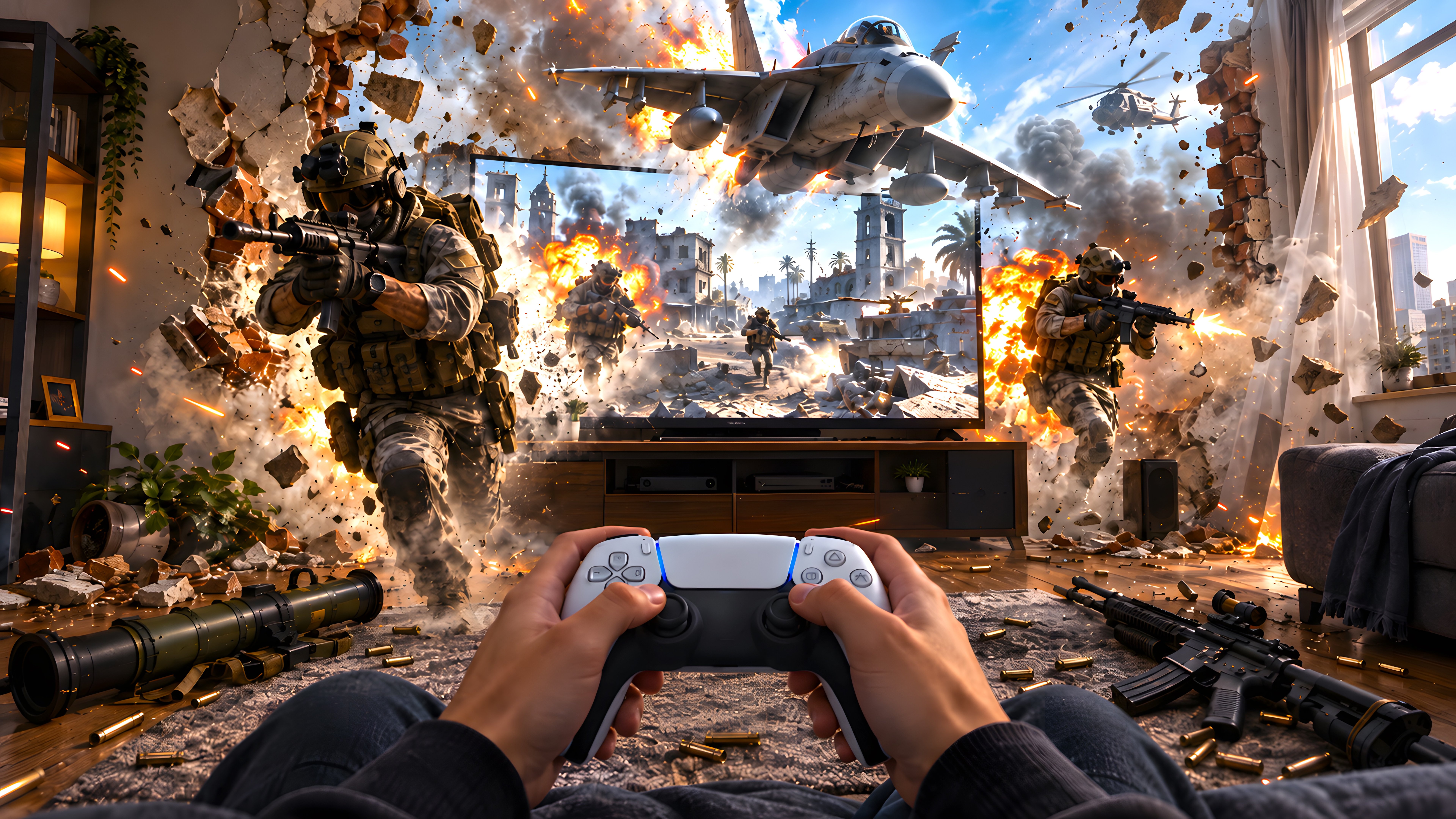 Battlefield прорывается сквозь экран - 8K обои в разрешении 7680x4320