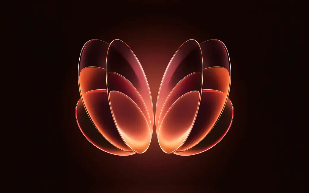 Glowing Geometric Petal Abstraction — desktop and phone wallpaper, free download