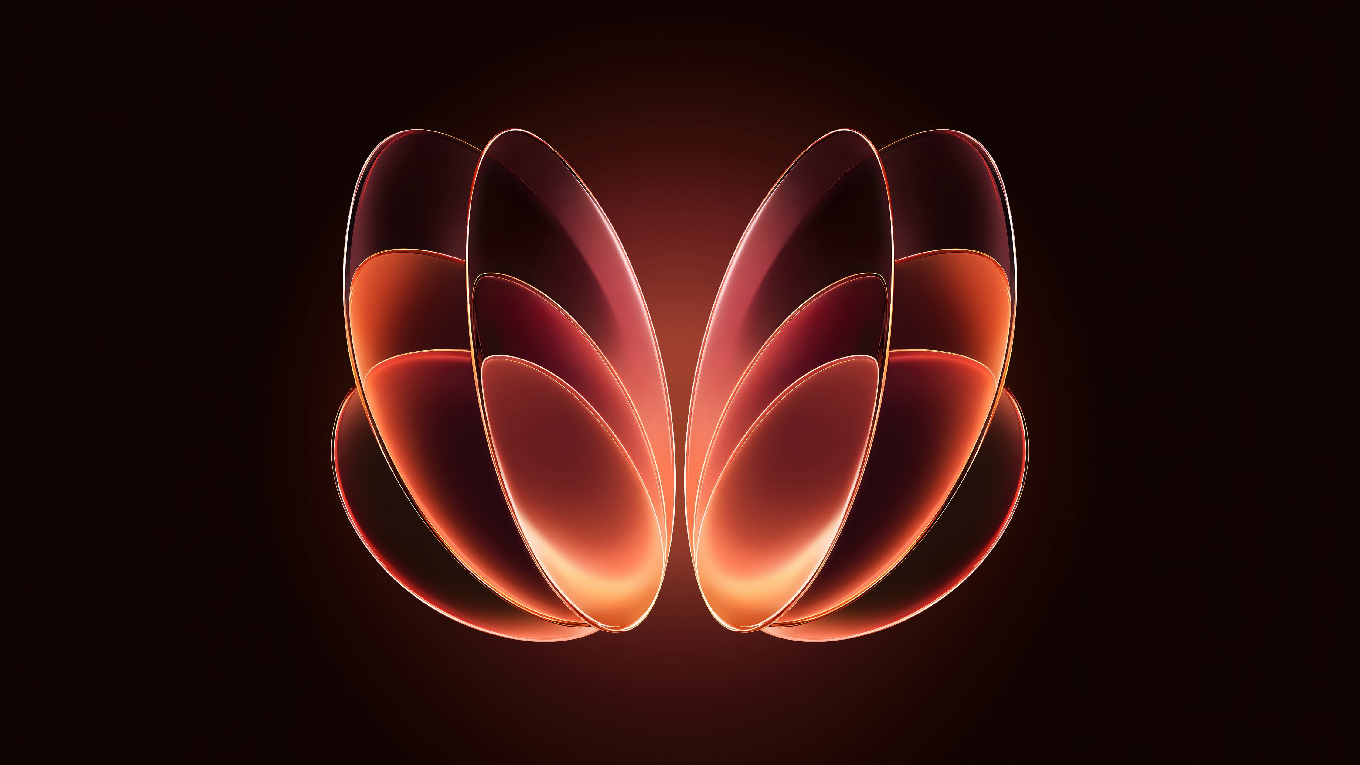 Glowing Geometric Petal Abstraction - Wallpapers for Apple iMac 24″ in 4480x2520 resolution
