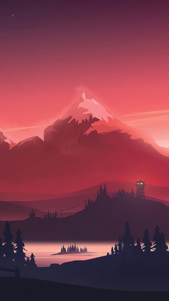 Mountain landscape at sunset - Wallpapers for Samsung, HTC, Sony in 540x960 resolution